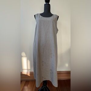 Banana Bay - Sleeveless Midi Dress with Palm Tree Design - 100% Silk - Size XL